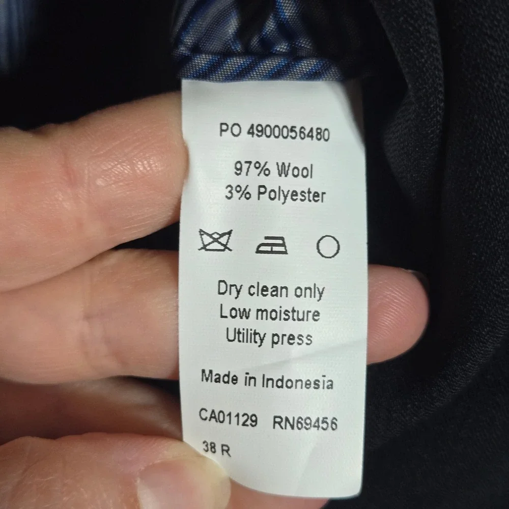 Calvin Klein Mens Wool Blend Suit Jacket Blazer 38R Quiet Luxury Business Formal